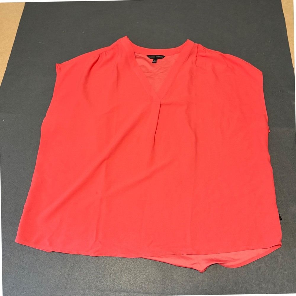 Banana Republic Blouse Women XL Coral Pink Shell Business Core Baggy Fall